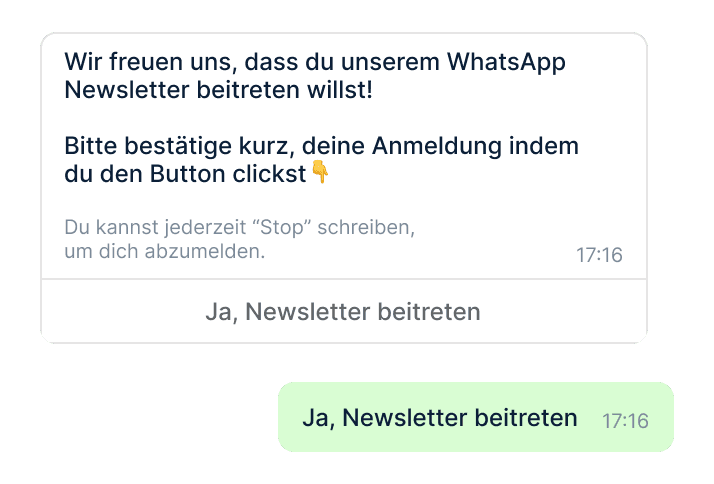 Double-Opt-in im Chat